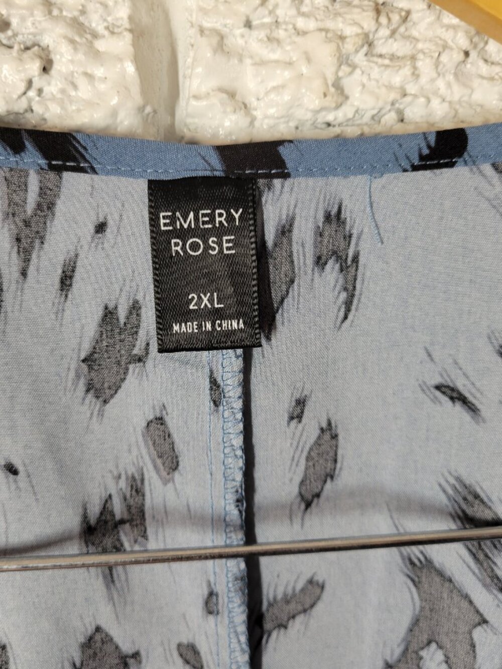 Emery Rose Womens Plus 2XL Dress Fit Flare Mini Sleeveless Blue Black WAT53E - Picture 10 of 12